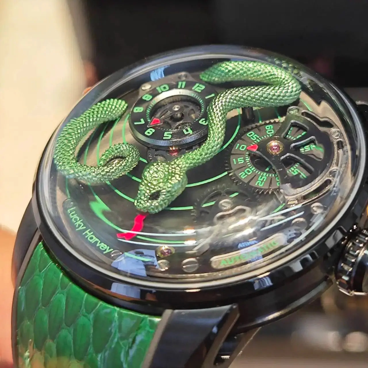 Funny Mechanical Watch Automatic Movement Watches for Men Snake Dial Synthetic Sapphire Waterproof 2024 New Model