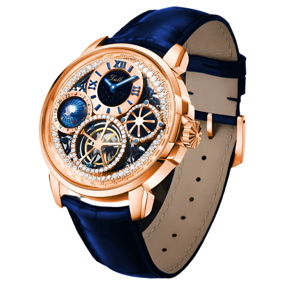 Mechanical Skeleton Tourbillon Movement Watch for Men Convex Sapphire Jewellery Watches Mens Diamond Waterproof Crystal