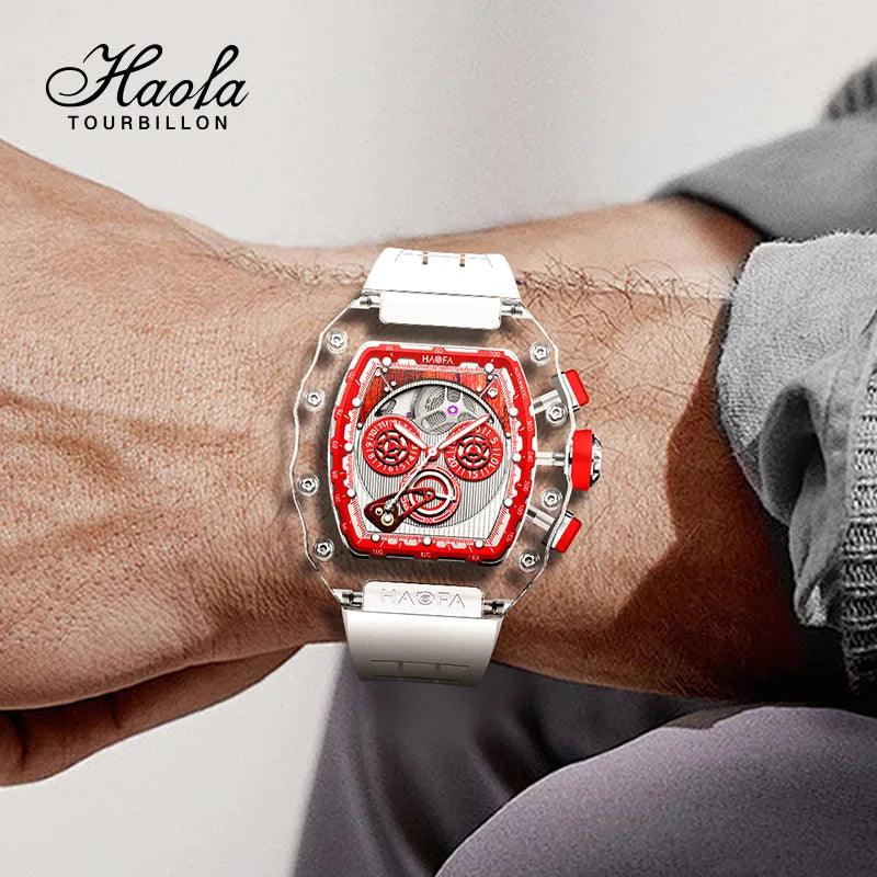 Haofa High Quality Design Sports Watch Crystal Men Automatic Mechanical Watch Yacht Creative Multi-Function Dial Waterproof 2368