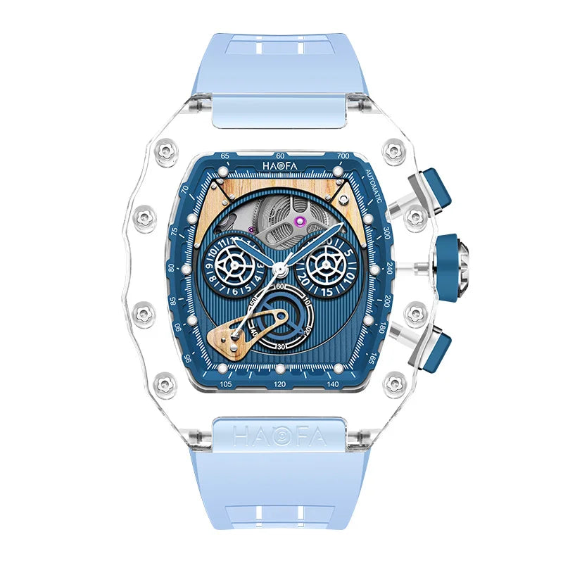 Haofa High Quality Design Sports Watch Crystal Men Automatic Mechanical Watch Yacht Creative Multi-Function Dial Waterproof 2368