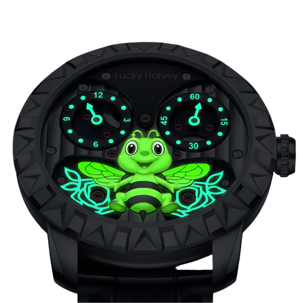 Limited Edition Automatic Men's Watch with 3D Flying Bee Design, Luminous Sapphire Crystal, and 5ATM Waterproof Capability