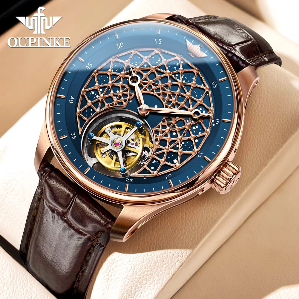 8002 Tourbillon Men Watch Luxury Advanced Automatic Mechanical Watch Swiss Certified HD Sapphire Waterproof Men Watch