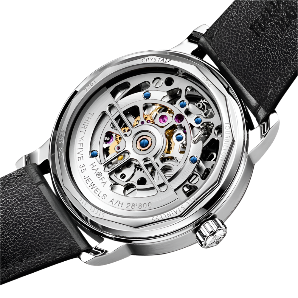 Haofa Flying Tourbillon Automatic Movement Mechanical Watch Man Solar System Zircon Luminous 316 Stainless Steel Wristwatch 2269