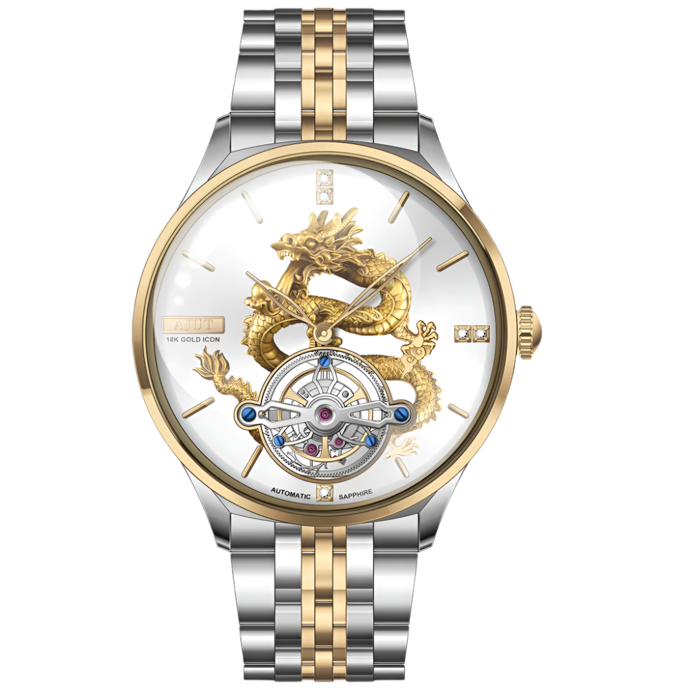 Automatic Tourbillon Mechanical Man Watches 18K Gold Dragon-Shaped Sapphire Flying Movement Men Watch 0501