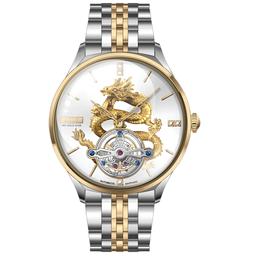 Automatic Tourbillon Mechanical Man Watches 18K Gold Dragon-Shaped Sapphire Flying Movement Men Watch 0501