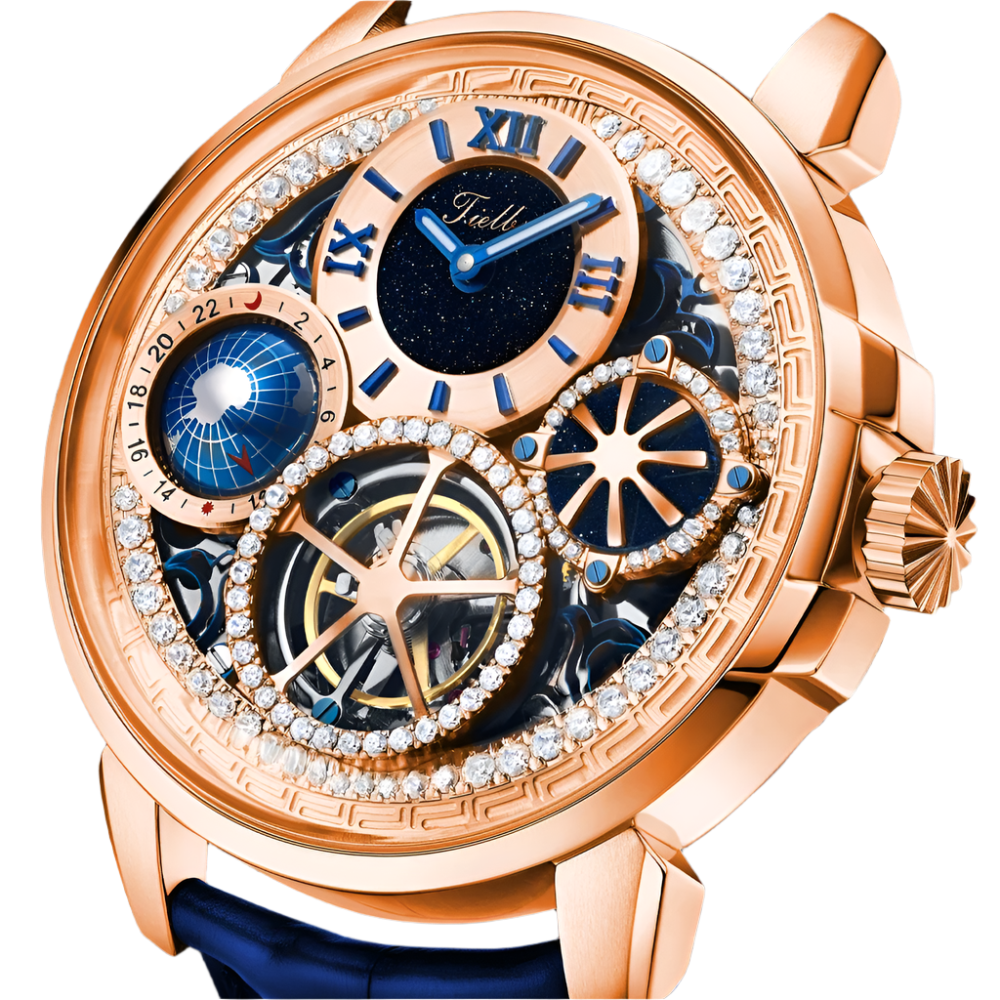 Mechanical Skeleton Tourbillon Movement Watch for Men Convex Sapphire Jewellery Watches Mens Diamond Waterproof Crystal