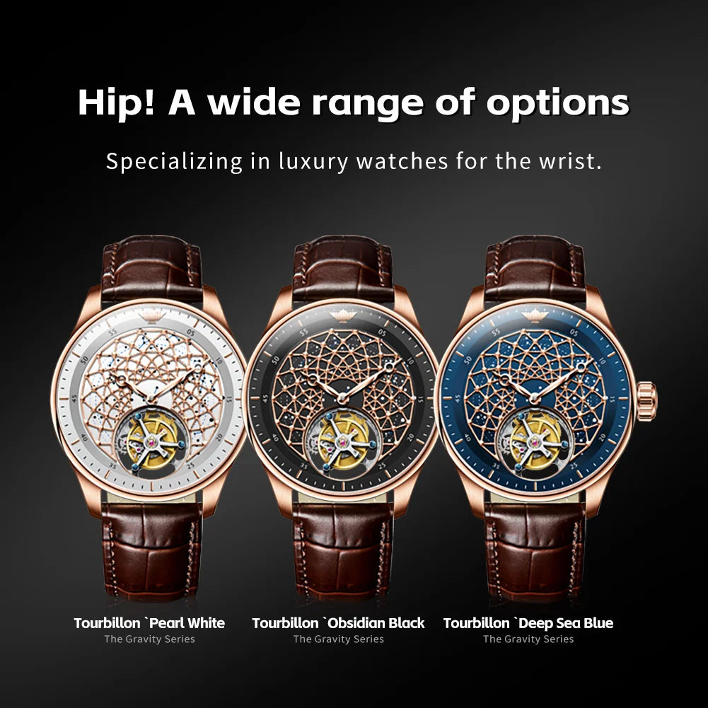 8002 Tourbillon Men Watch Luxury Advanced Automatic Mechanical Watch Swiss Certified HD Sapphire Waterproof Men Watch