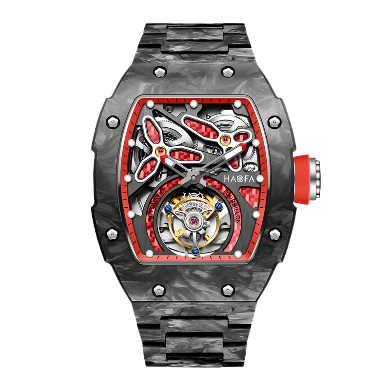 Haofa Watches for Men Flying Tourbillon Mechanical Automatic Movement Hardcore Crystal Luminous Sport Ergonomics Men Watch 2311