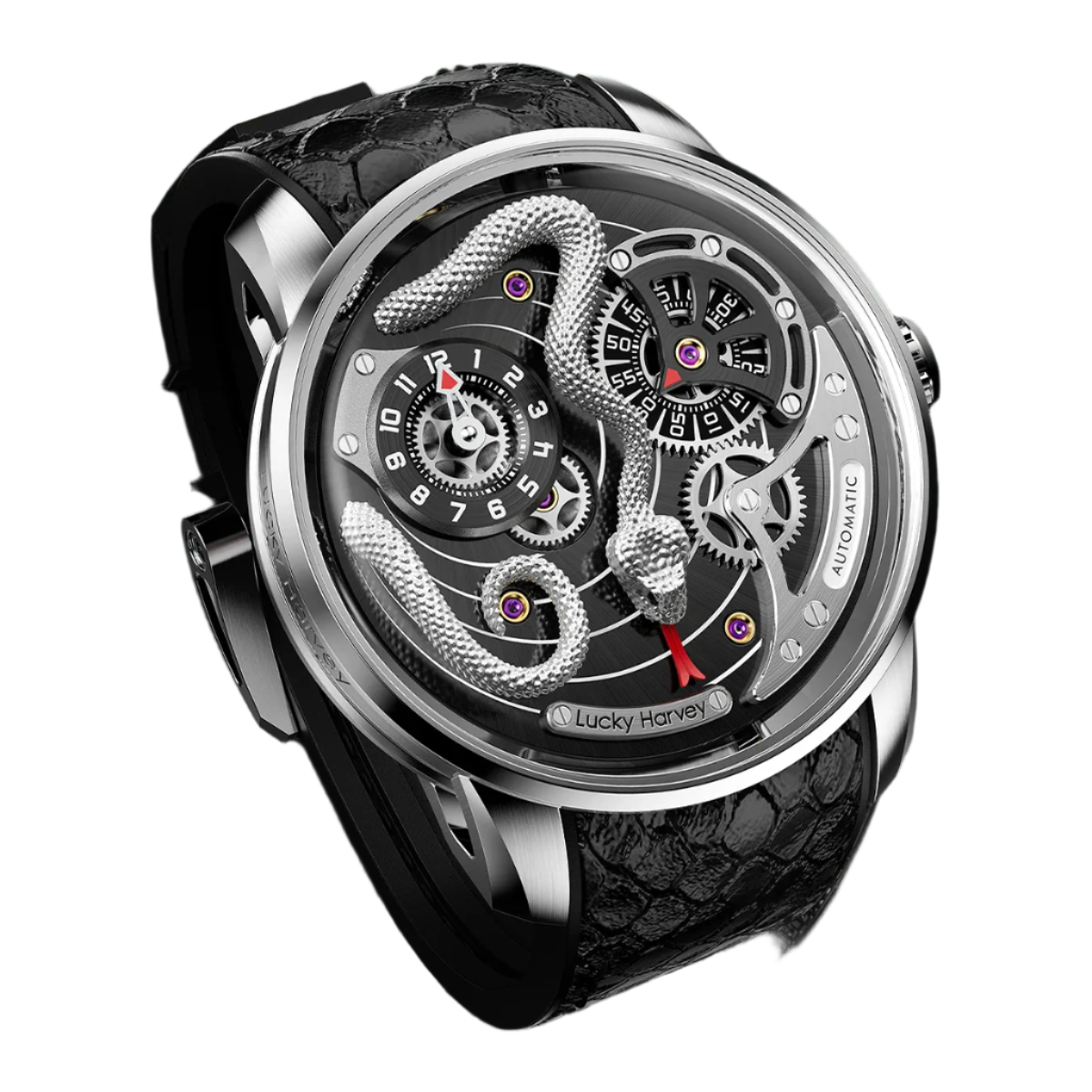 Funny Mechanical Watch Automatic Movement Watches for Men Snake Dial Synthetic Sapphire Waterproof 2024 New Model