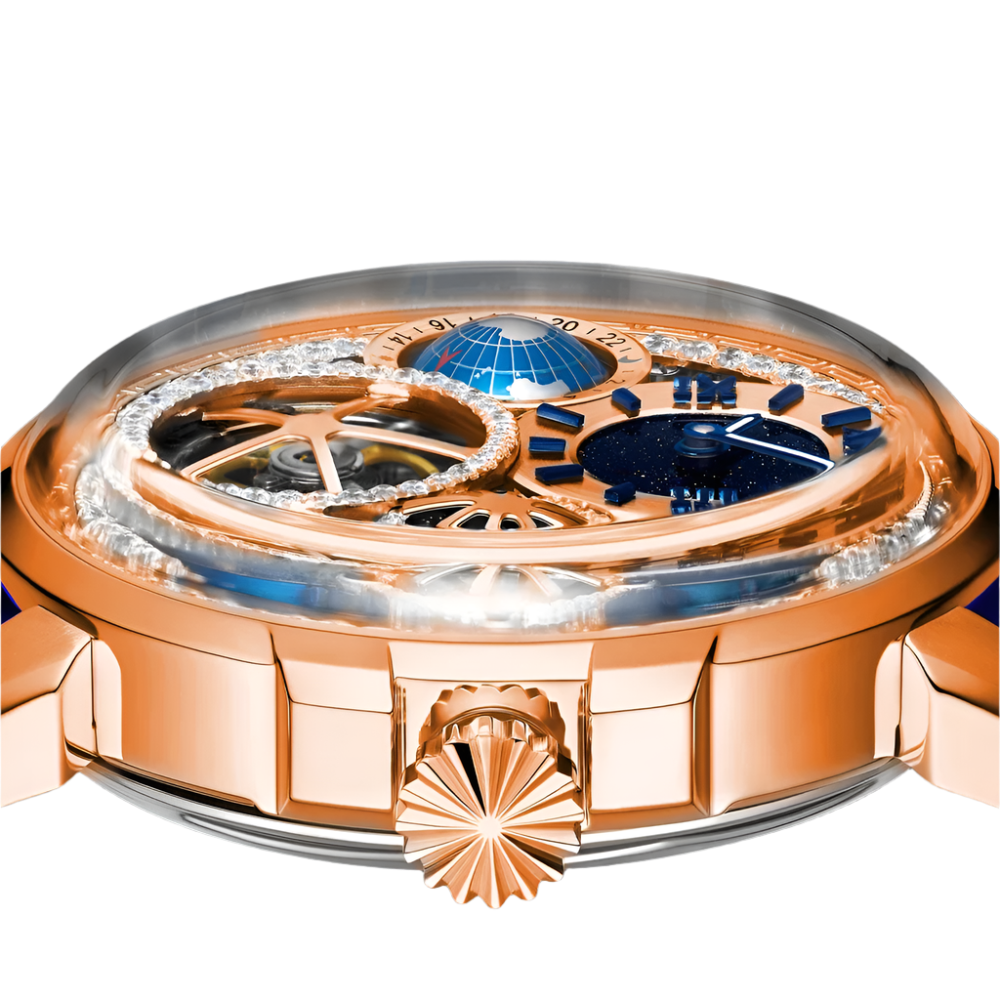 Mechanical Skeleton Tourbillon Movement Watch for Men Convex Sapphire Jewellery Watches Mens Diamond Waterproof Crystal