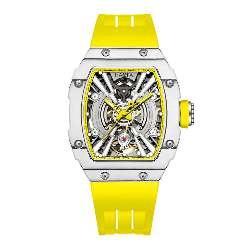 Haofa Ladies Watch 3D Skeleton Mechanical Ark Series Luminous Women Trendy Sport Watch Carbon Fiber Case 60H Power Storage 1906L