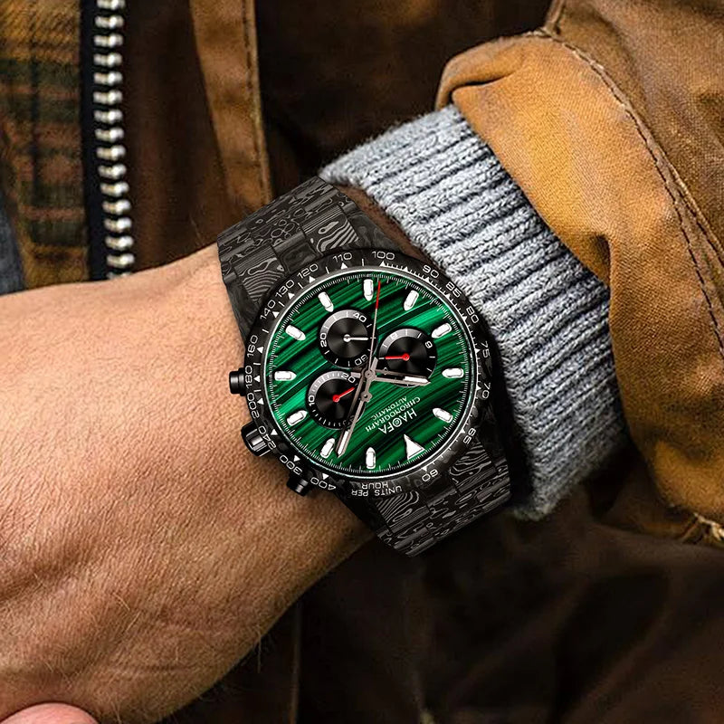 Haofa Watches for Men Automatic Chronograph Movements Carbon Fiber 2024 New High Quality Panda Dial Original Design Watch 2366-1