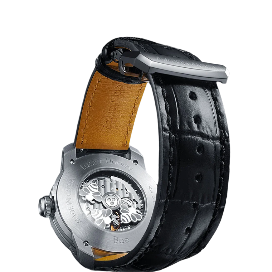 Limited Edition Automatic Men's Watch with 3D Flying Bee Design, Luminous Sapphire Crystal, and 5ATM Waterproof Capability