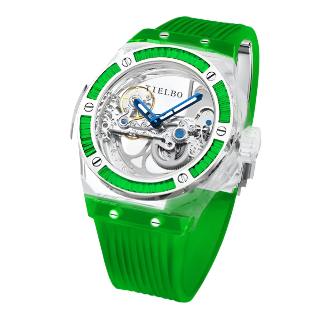 Mechanical Watches for Men Women Luxury Skeleton Sapphire Wrist Watch Waterproof Man Brilliant Crystals Transparent Case