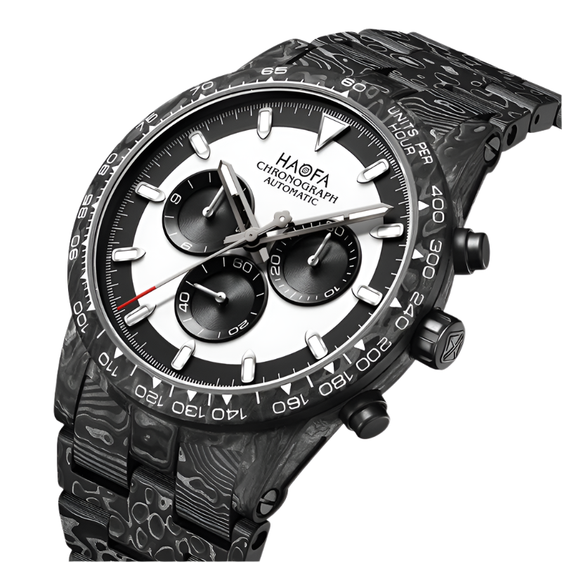 Haofa Watches for Men Automatic Chronograph Movements Carbon Fiber 2024 New High Quality Panda Dial Original Design Watch 2366-1