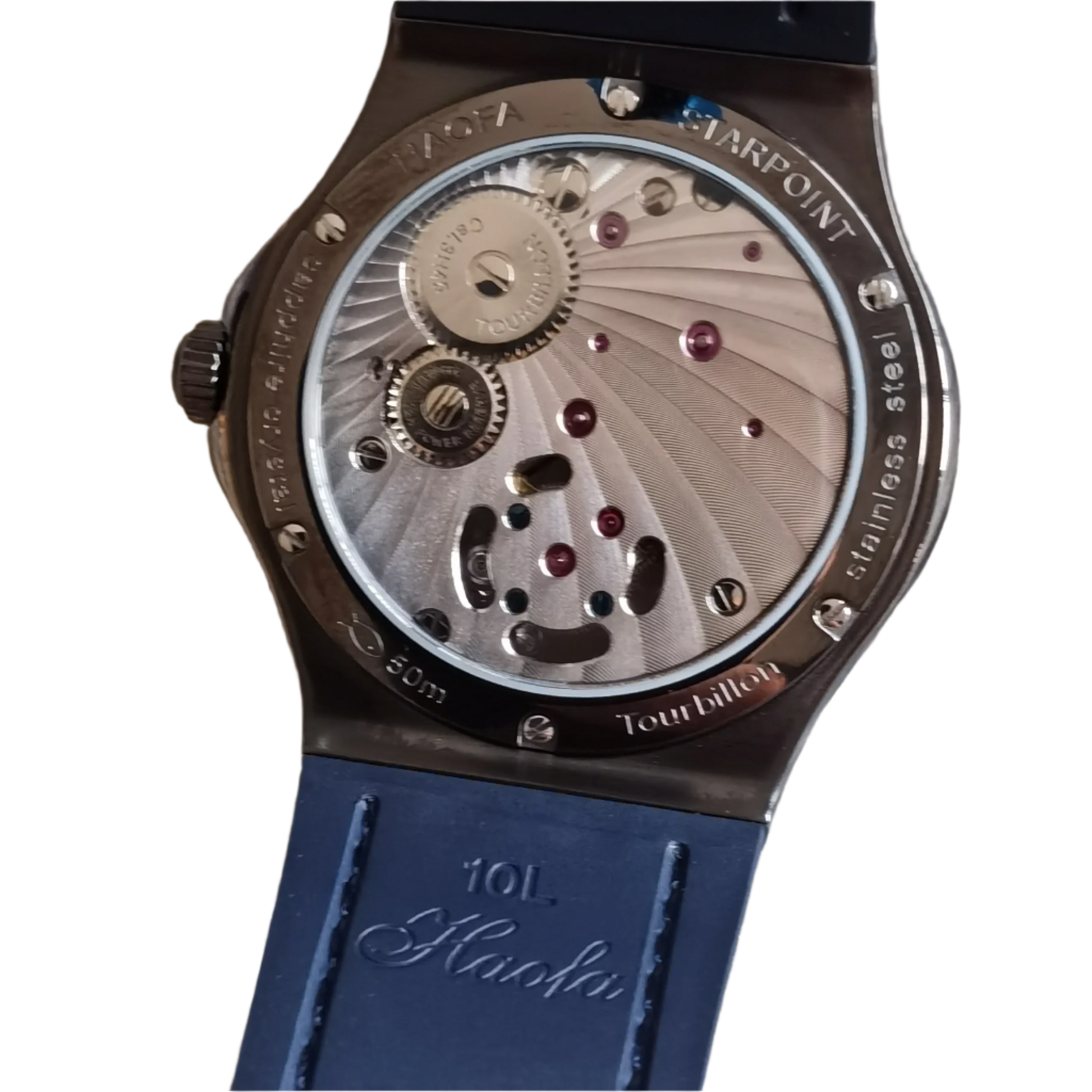 Haofa Mechanical Wristwatch Flying Tourbillon Day and Night Power Dial Sapphire Manual Business Waterproof Watch Luxury Men 1915
