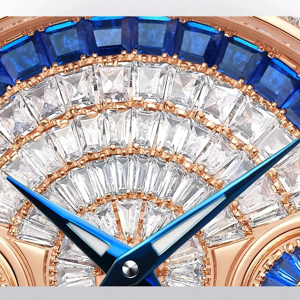 Automatic Tourbillon Mechanical Watch for Men Luxury Brilliant Crystals Multi-Function Fashion Jewellery Collection Watch