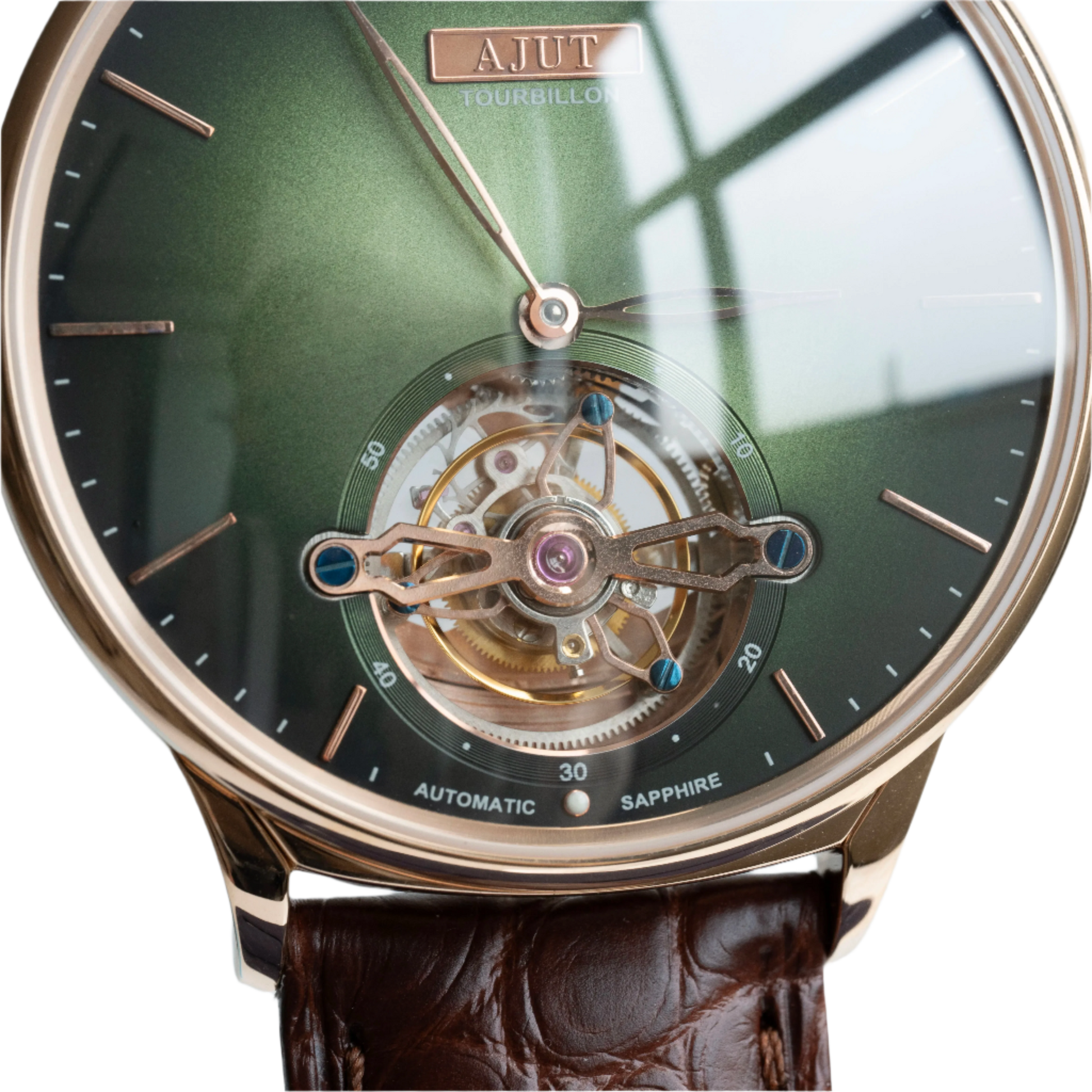 Automatic Tourbillon Mechanical Women'S Wristwatch Pearl Shell Art Painting Craft Sapphire Watches for Women TAL0345