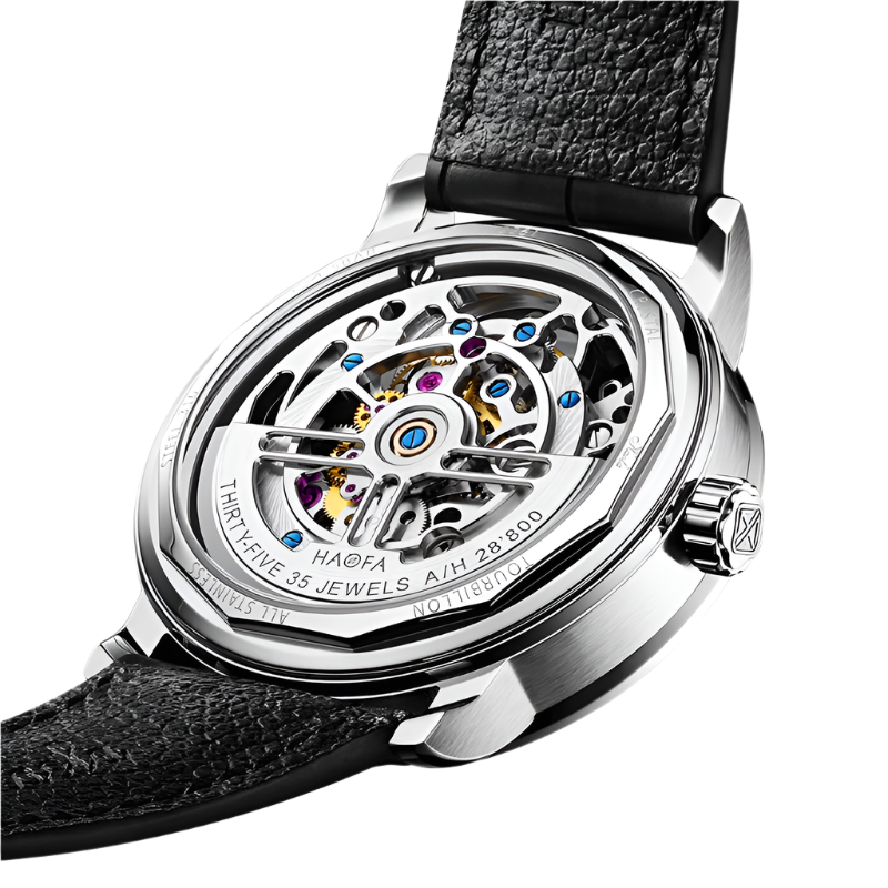 Hoafa Luxury Watch Flying Tourbillon Mechanical Men Watch Intangible Heritage Enamel Oriental Colored Zircon Bezel Designer 2261