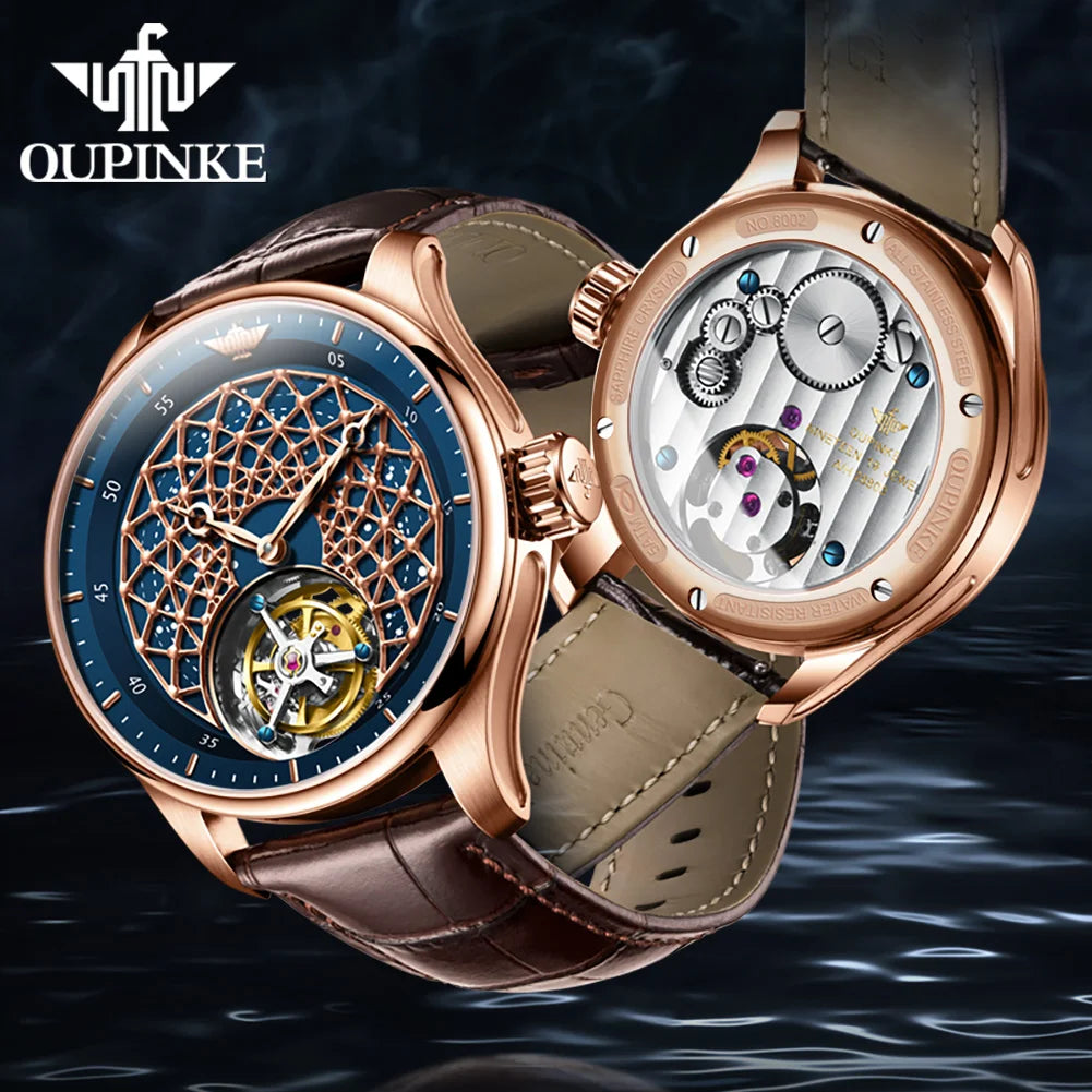 8002 Tourbillon Men Watch Luxury Advanced Automatic Mechanical Watch Swiss Certified HD Sapphire Waterproof Men Watch