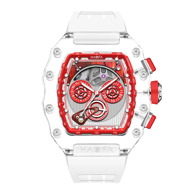 Haofa High Quality Design Sports Watch Crystal Men Automatic Mechanical Watch Yacht Creative Multi-Function Dial Waterproof 2368