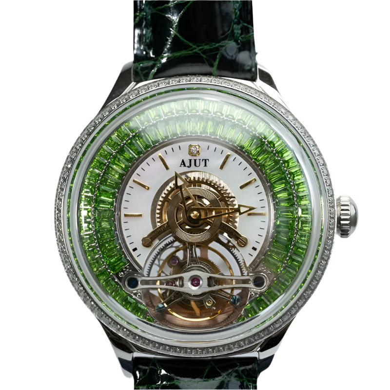 Automatic Tourbillon Mechanical Movement Starry Sky Trapezoidal Zircon Waterproof Sapphire Skeleton Men'S Watch TAM0398