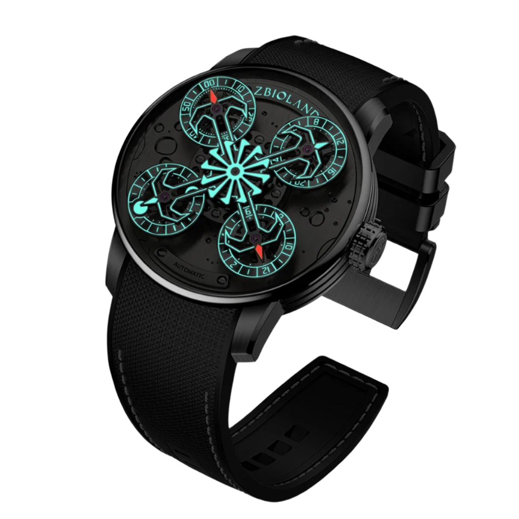 ZBIOLAND Space Station Automatic Mechanical Watches for Men Dial 4 Dial Display Sun Stars Luminous Charm Men'S Watch 1003