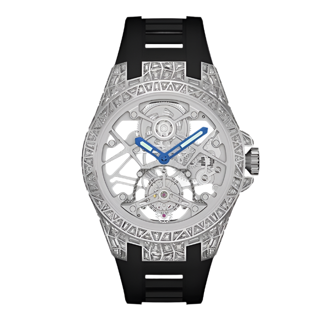 Brand Crystal Flying Tourbillon Movement Luxury Watches for Men Women Brilliant Hollowing Dial Luminous Diamonds Case