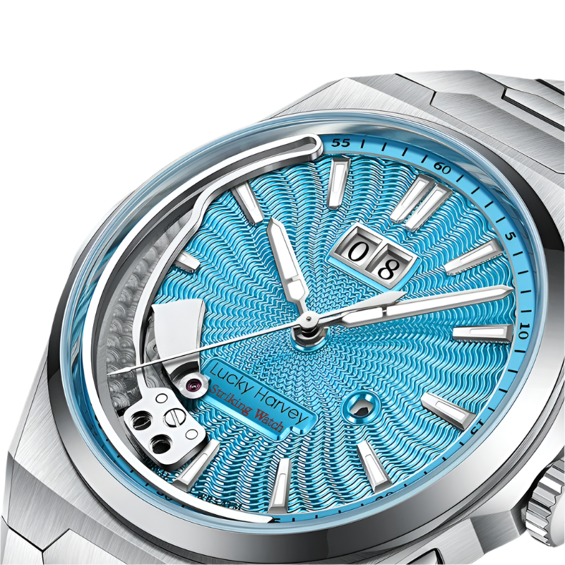 Lucky Harvey Automatic Mechanical Movement Self-Sounding Watch Men'S Watch Guilloche Dial 316Lstainless Steel Fashion Mens Watch