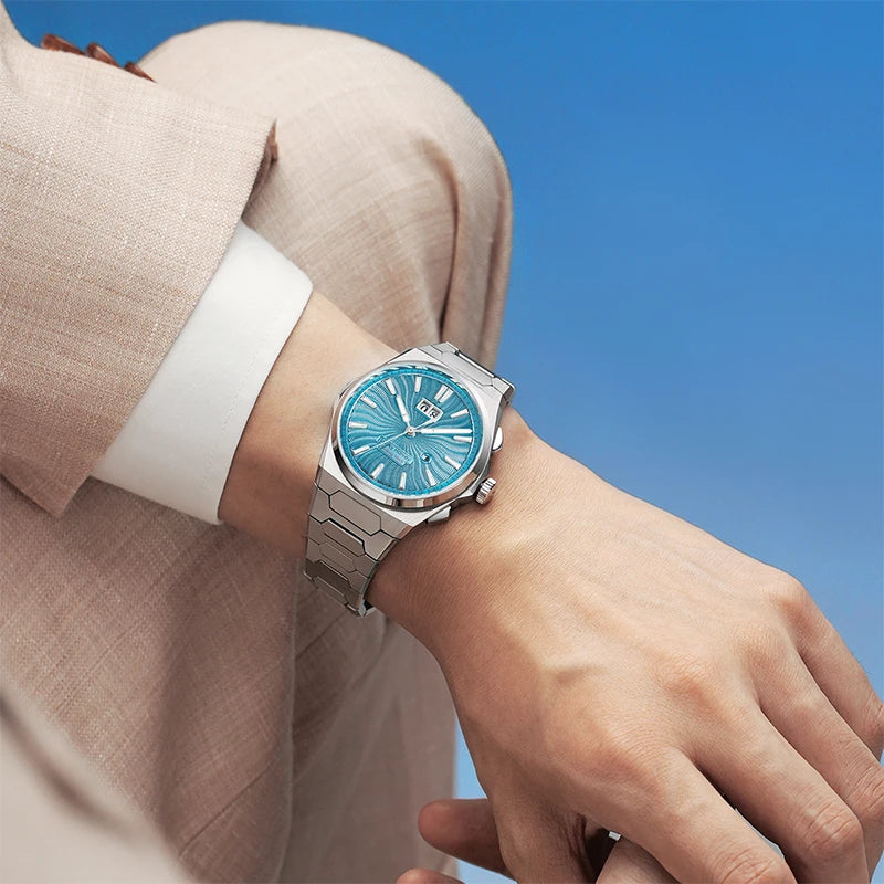 Lucky Harvey Automatic Mechanical Movement Self-Sounding Watch Men'S Watch Guilloche Dial 316Lstainless Steel Fashion Mens Watch